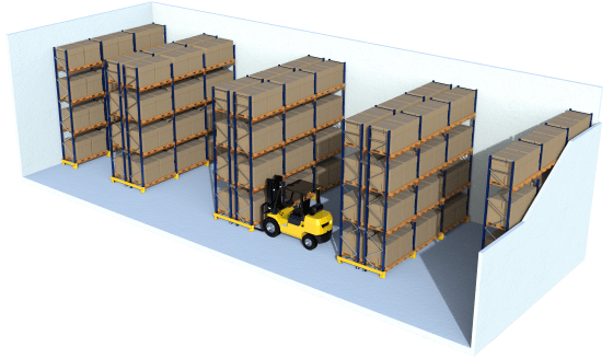 armazém porta pallet - longa industrial
